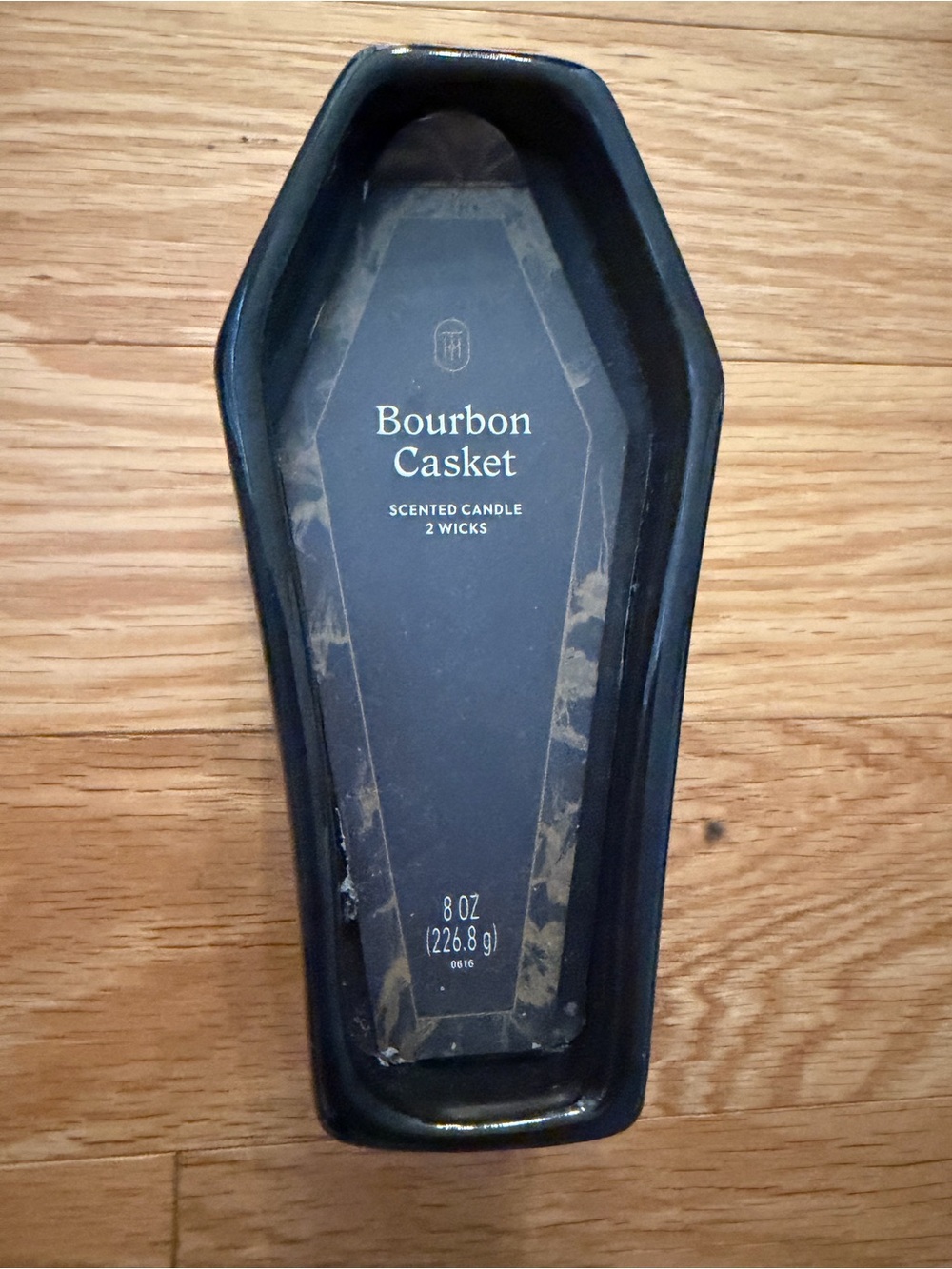 Threshold Casket Scented Bourbon Double Wick Casket Candle - Black